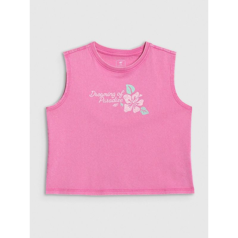 4F Girls' sleeveless T-shirt with print póló