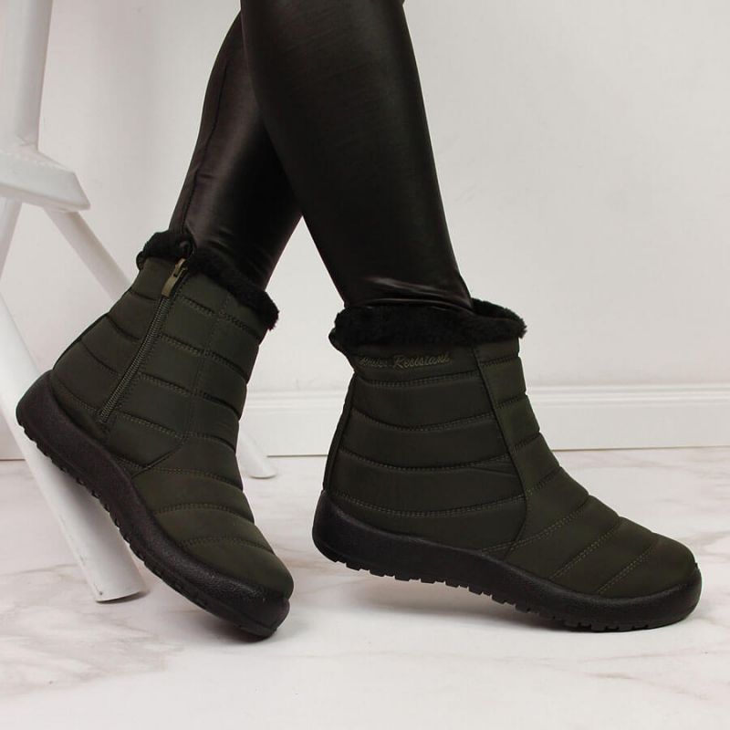 Inny Waterproof snow boots with zipper NEWS W EVE181D khaki Túracipő