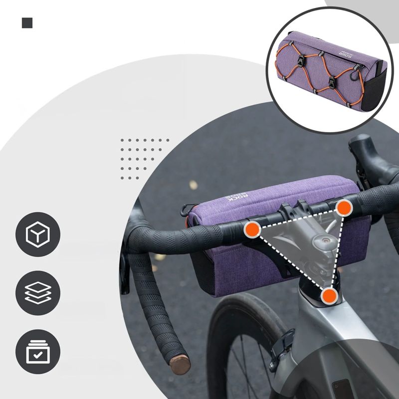 Rockbros 30110054005 Handlebar Bike 2.2L - Purple fioletowy táska