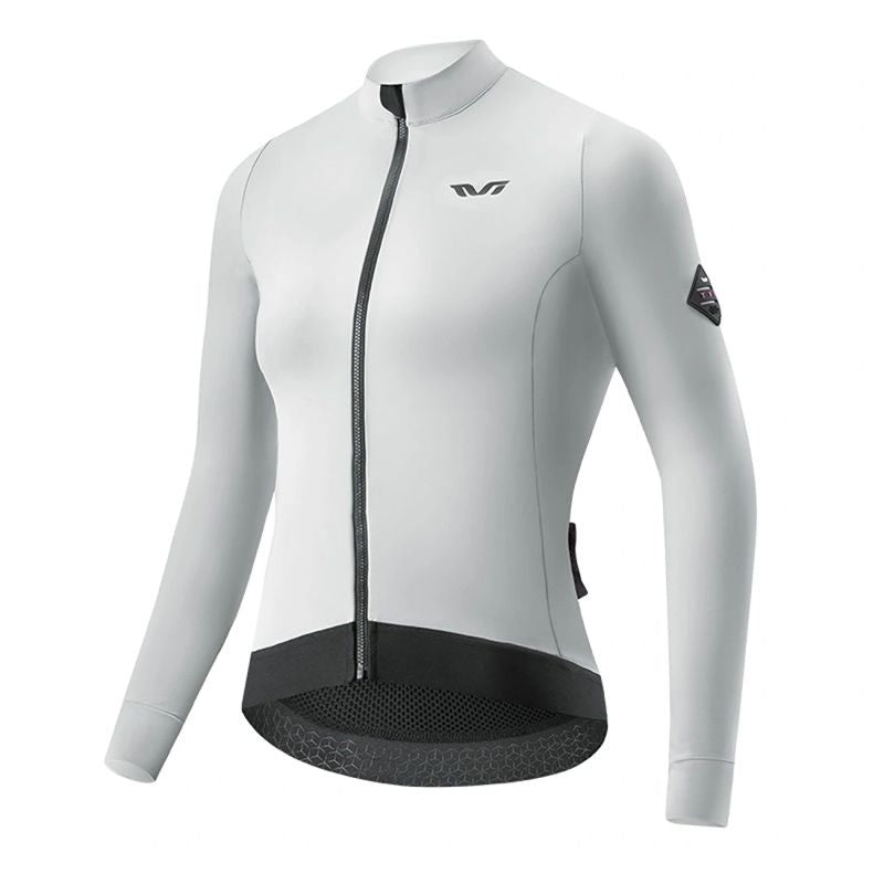 Rockbros TVI women's cycling jersey insulated autumn/winter M - white and gray m \ szary || biały kötött sapka 15310007004-211733