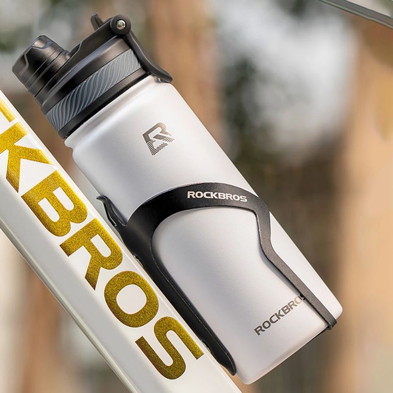Rockbros 35210029006 thermal bicycle bottle for drinks 650 ml - white biały \ 650 ml water bottles, training equipment, tourist equipment