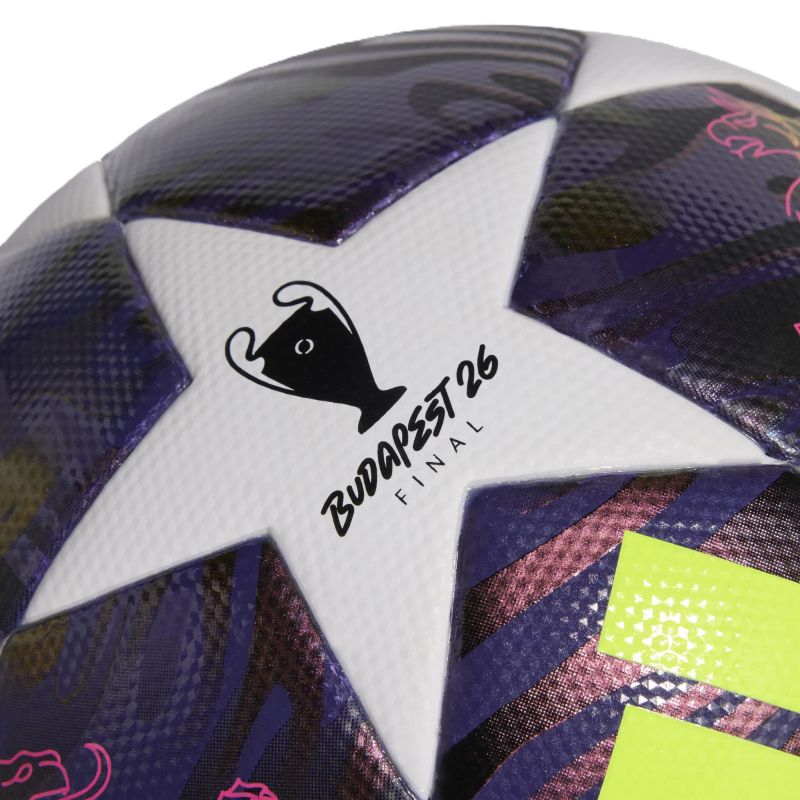 adidas UCL 25/26 Final League J350 Purple and JX9098 fehér futball labda
