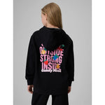Girls' loose sweatshirt with hood 4F 4FJRSS26TSWSF2902-20S 158/164 kapucnis pulóver