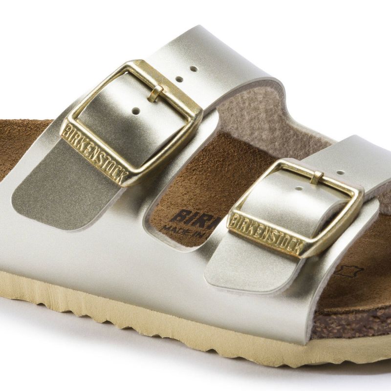 Birkenstock Arizona Kids Birko-Flor Electric Metallic Gold Narrow Girls' Flip-Flops (1014841) cipő