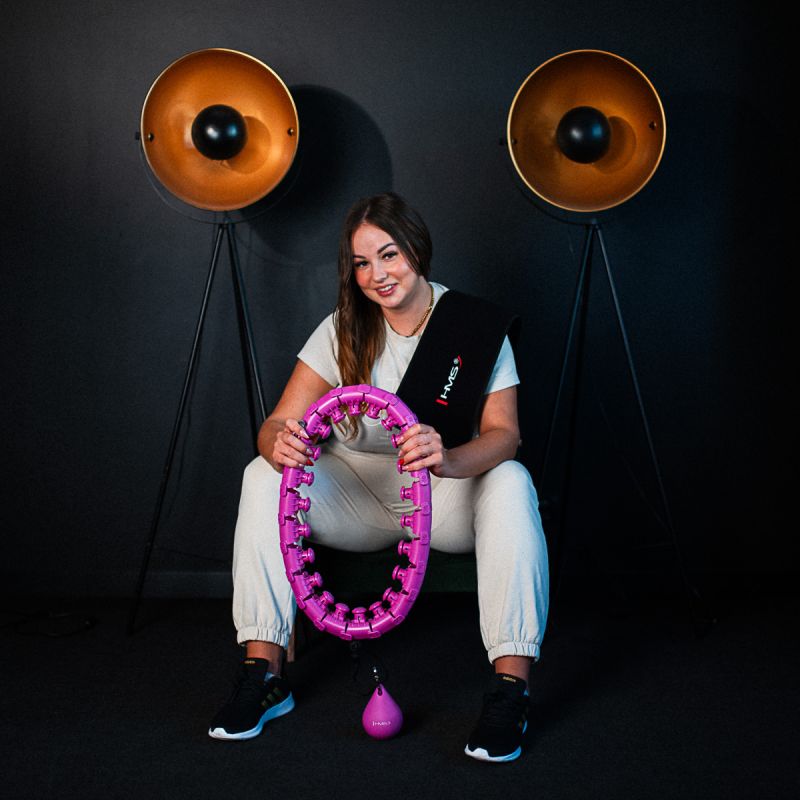 HMS Hula Hop Set Hhw12 Violet With Nuts And Weight + Belt Br163 Black Plus Size fekete póló 17-44-620