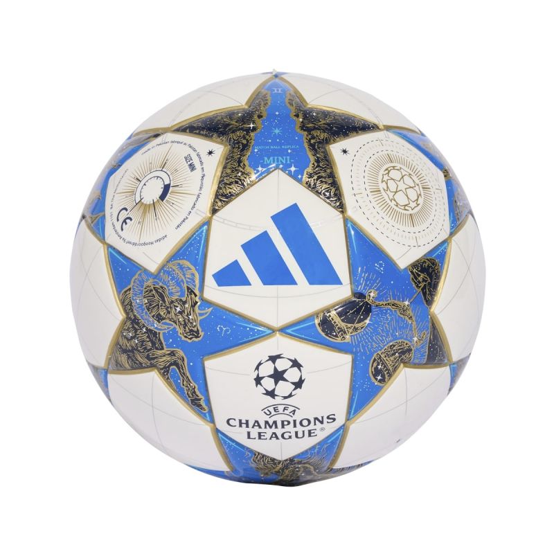 adidas UCL Mini 25/26 League Stage Football White, Blue, and Gold JP1544 labda