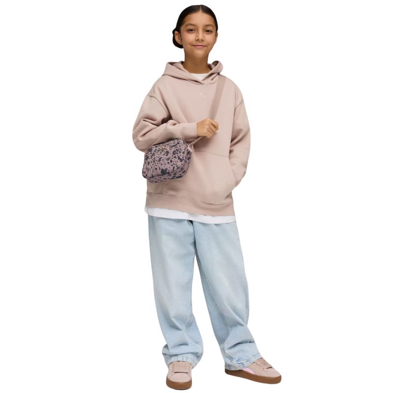 Puma ESS Centered Cat Logo Relaxed Hoodie for Kids Pink 692973 rózsaszín kapucnis pulóver