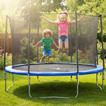 Enero Foldable Garden Tramppoline With Inner Net 10ft 305cm fekete furniture