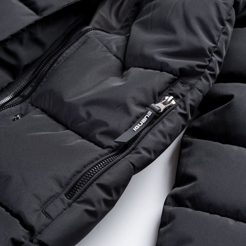 Iguana Quilted Winter Coat Manka W fekete kötött sapka 92800621825