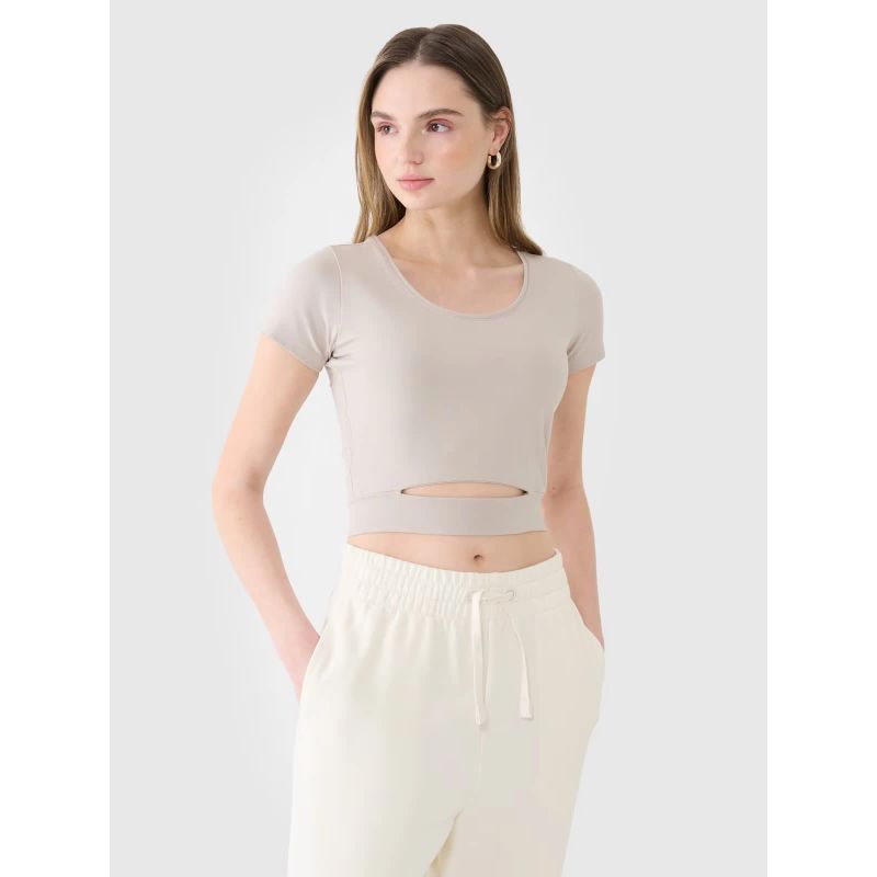 4f Women's crop top plain t-shirt 4FRSS25TTSHF2695-83S General