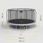 Rebel Active Trampoline Pro 15ft/457cm, Net, Ladder sportfelszerelés RBA-8005