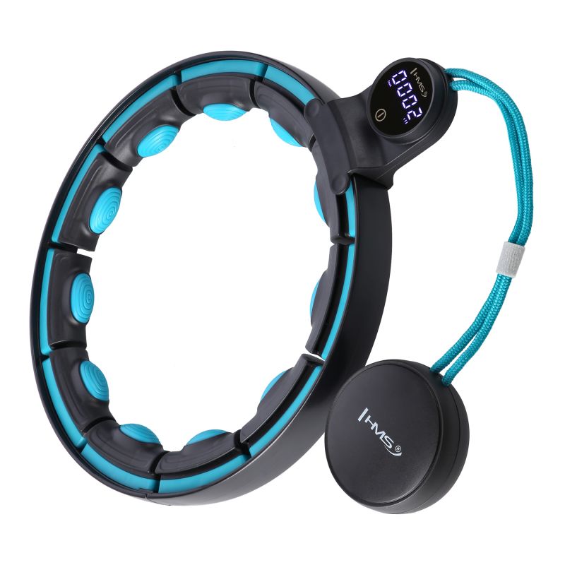HMS Hhm17 Hula Hop Black/Turquoise With Magnets And Weight + Counter fekete edzéssegítő 17-44-589