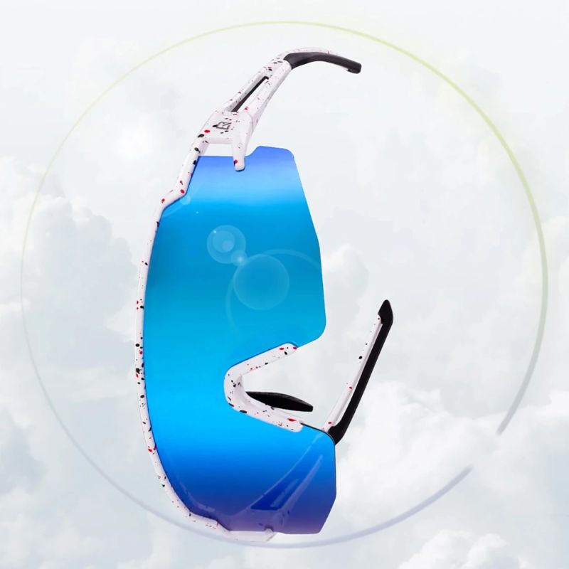 Rockbros Polarized Cycling Glasses with UV Protection and Corrective Insert Blue Lenses - White szary glasses, training equipment