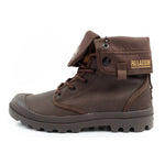 Palladium Men's Baggy Coated High Top Sneakers, Fashionable Dark barna utcai cipő