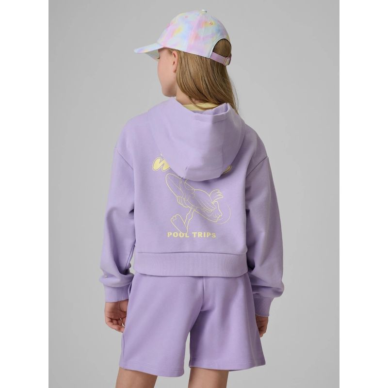 4F Girls' loose sweatshirt with hood 158/164 pulóver