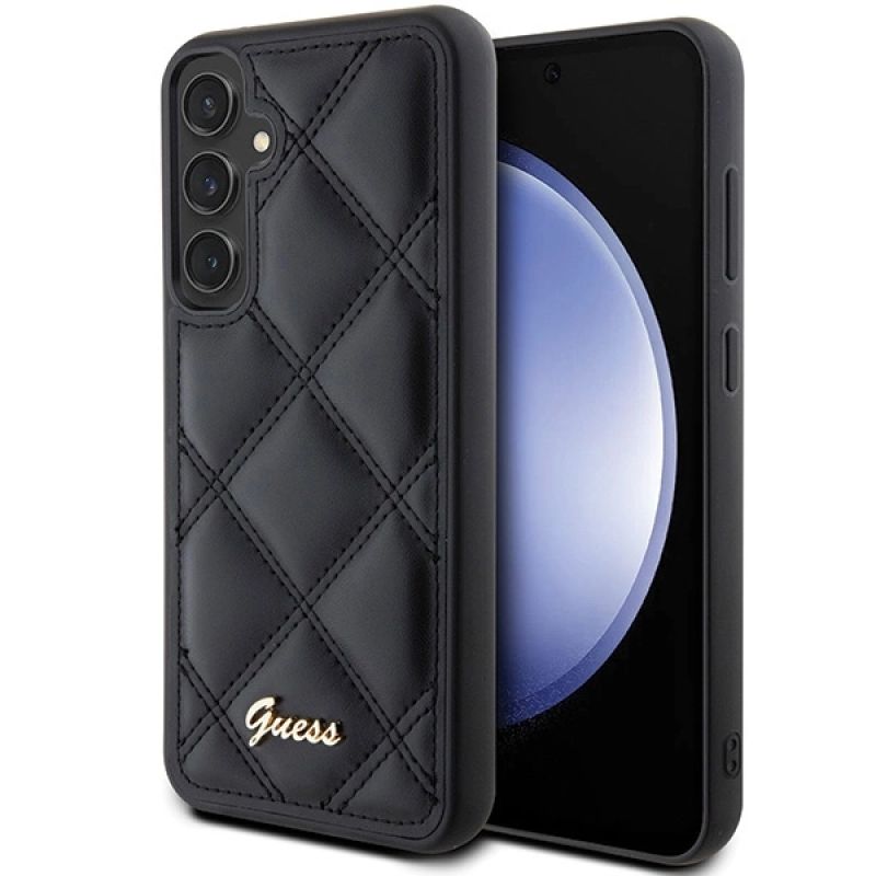 Guess GUHCS23FEPSQSQSK S23 FE S711 /black hardcase Quilted Metal Logo fekete kapucnis pulóver