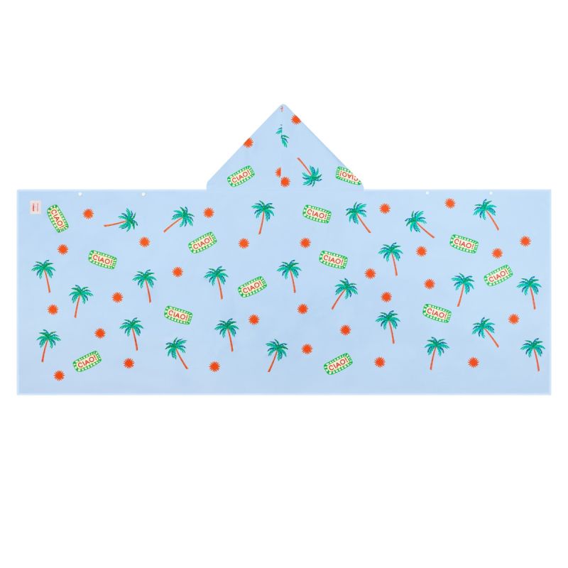 Spokey Quick-Drying Children’s Hooded Poncho Towel PALMS 70x175cm törölköző SPK-946618