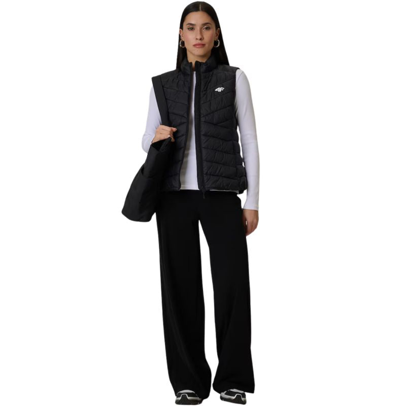 Women's vest 4F F347 deep 4FWSS26TVJAF347 20S fekete clothing