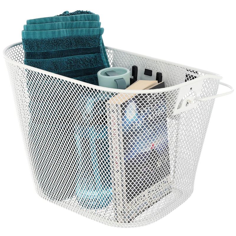 Front Bicycle Basket Click-Mounted White