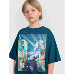 Boy's oversize printed T-shirt 4F 4FJRAW25TTSHM3061-46S