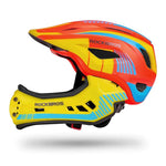 Rockbros TT- children's bicycle helmet with detachable chinbar, size S - yellow-orange żółty || pomarańczowy \ s helmets, martial arts equipment