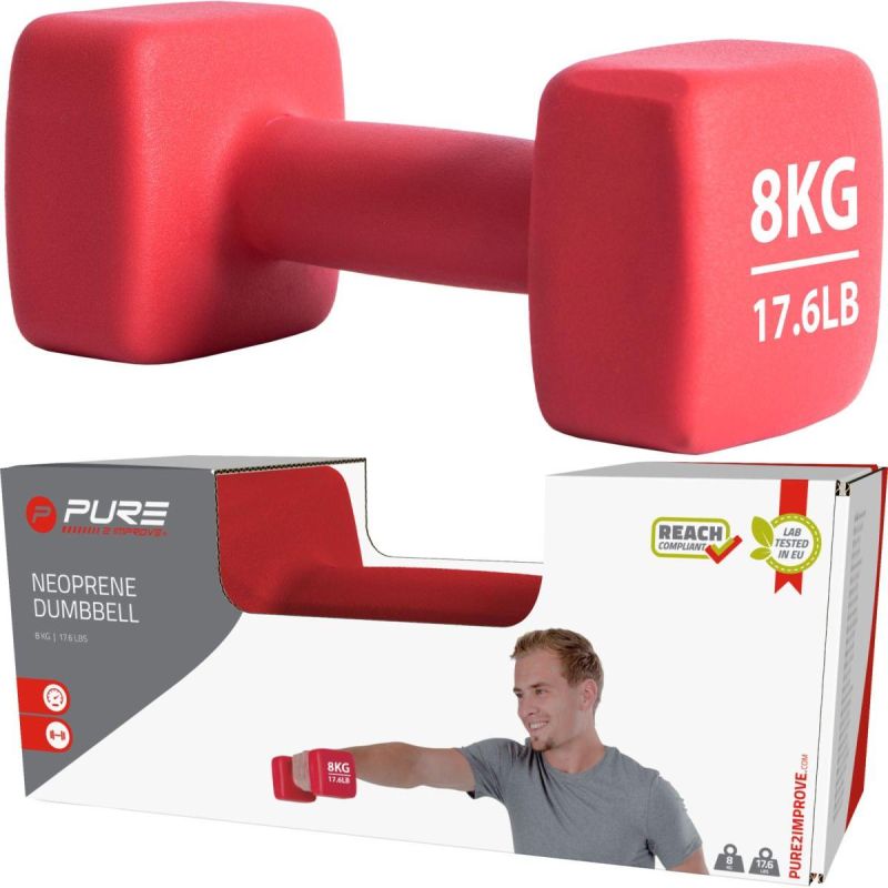 Pure 2 Improve NEOPRENE Dumbbell 8KG dumbbell, strength training equipment, training equipment