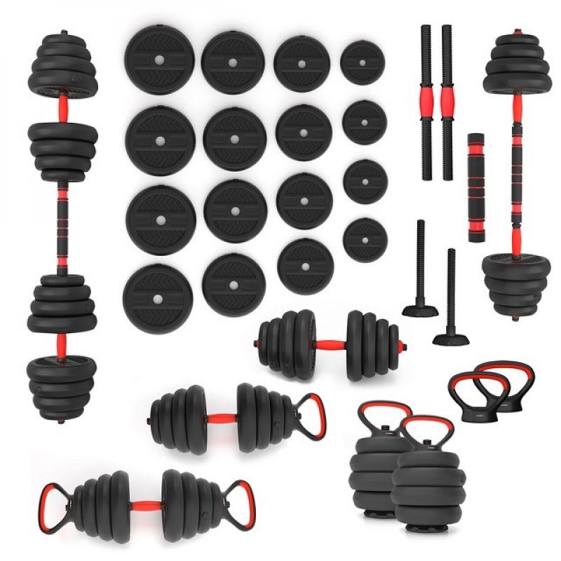 HMS 6-in-1 weight set (barbell, dumbbells and kettlebell) 30kg edzőfelszerelés 17-57-069
