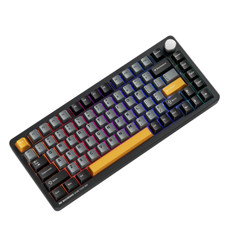 Machenike K600-B82W Wireless Mechanical Backlit Gaming Keyboard GR Silver Switch - Black szürke keyboards