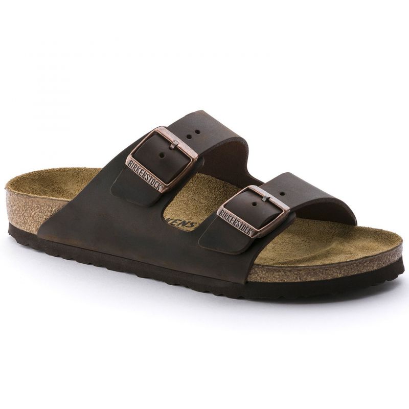 Birkenstock Women's/men's brown Arizona Nubuck Habana narrow flip-flops (52533) cipő