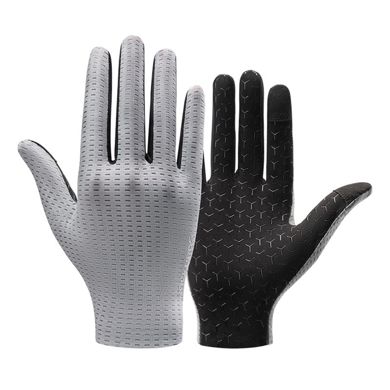 Rockbros Breathable Full Finger Cycling Gloves, Size: S - Gray szary \ s kesztyű