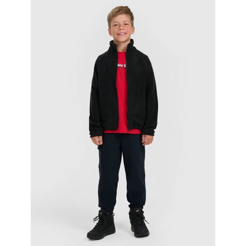 Regular fleece with stand-up collar for boys 4F 4FJRAW25TFLEM490-20S pulóver