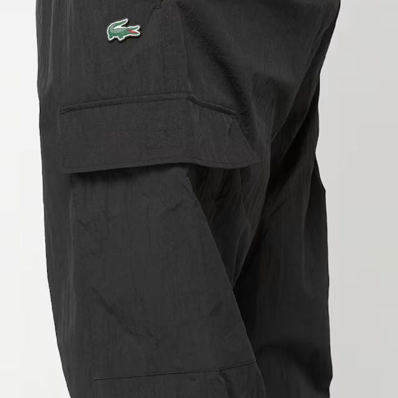 Lacoste Men's Woven Cargo Joggers Black - fekete nadrág