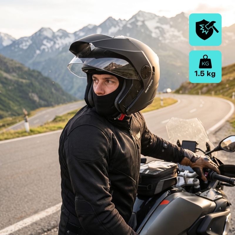Meteor Hekato L motorcycle helmet 59-60 cm black uniw sisak 17891