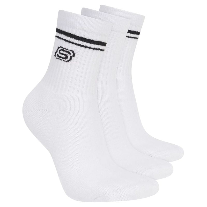 Skechers 3pk Wpk Wmn Ls Low Crew White