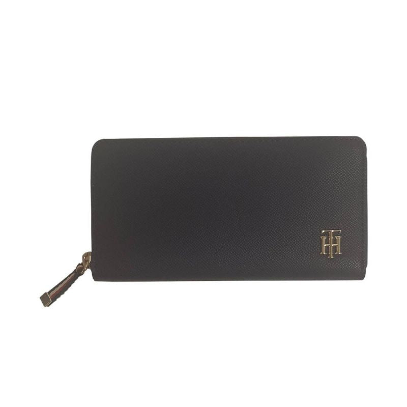 Tommy Hilfiger Saffiano Large Women's Wallet Black - AW0AW08507-CJM uniwersalny pénztárca