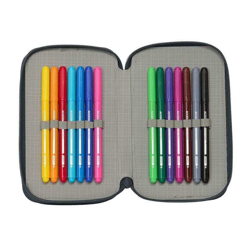 Real Madrid double filled pencil case 29 pcs wielokolorowy tolltartó