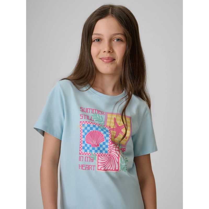 4F Girls' regular printed T-shirt ruházat 4FJRSS26TTSHF4418-33S