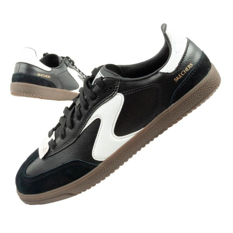 Skechers Kickoff women's sports shoes sneakers black leather Cipő