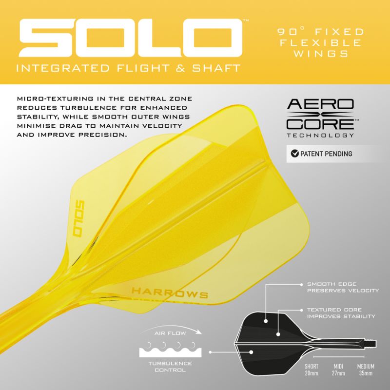 Shaft + Harrows Solo feather - yellow short papucs
