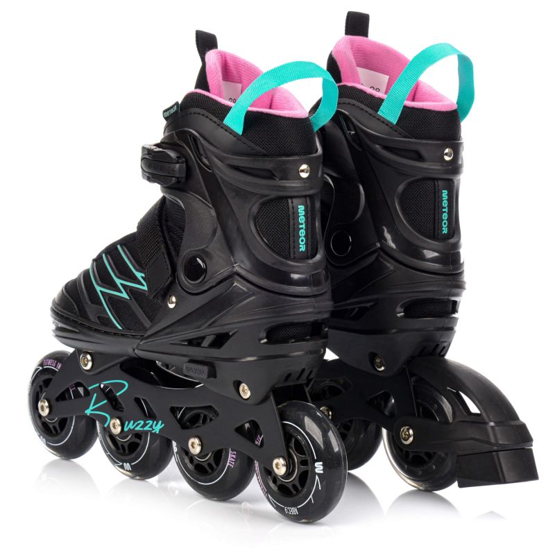 Meteor M 34-38 Buzzy Roller Skates Black/Pink/Mint