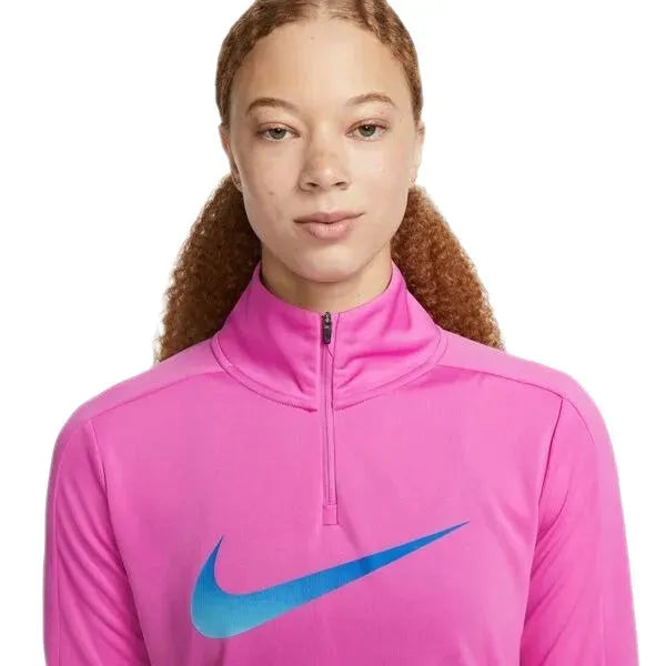 Nike_ Nike Dri-FIT Swoosh-Women\'s 1/4-Zip Long-Sleeve Running Mid Layer Hosszú ujjú női Hosszú ujjú póló
