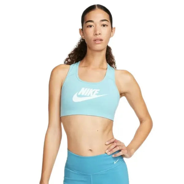 Nike_ Nike Swoosh-Women\'s Medium-Support Graphic Sports Bra Sportmelltartó - Sportmania.hu