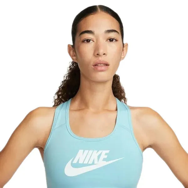 Nike_ Nike Swoosh-Women\'s Medium-Support Graphic Sports Bra Sportmelltartó - Sportmania.hu